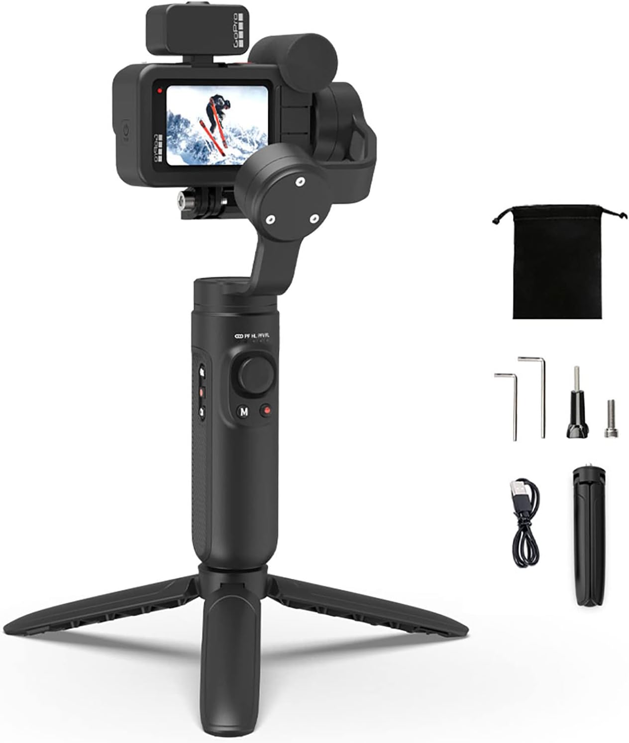 INKEE Falcon Plus Gimbal Stabilizer for Action Cameras 3-Axis Professional Camera Handheld Gimbal for GoPro Hero10, 9, 8, 7, 6, 5, OSMO Action, Insta360