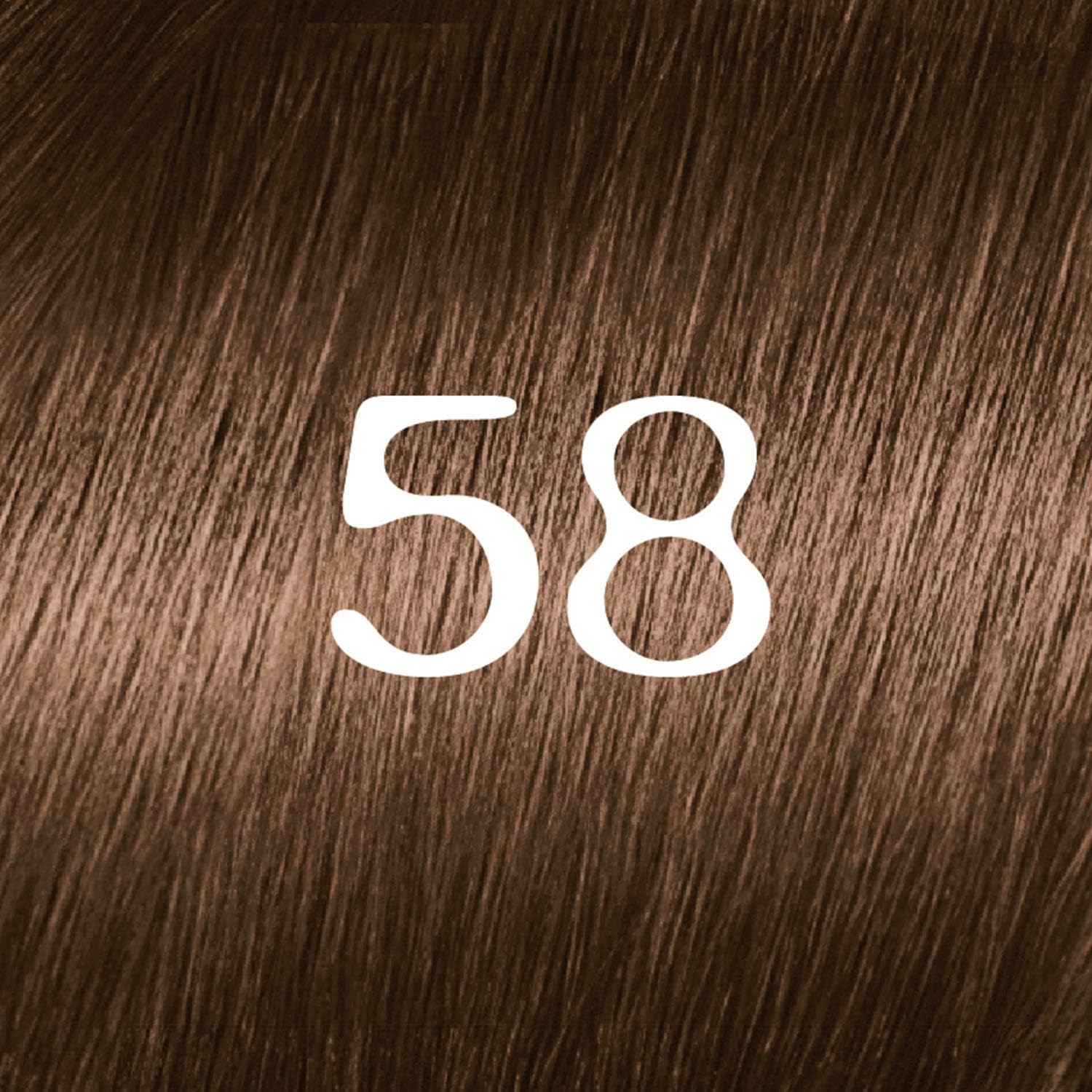 L'Oreal Paris Feria Multi-Faceted Shimmering Permanent Hair Color, 58 Bronze Shimmer, Pack of 2, Hair Dye