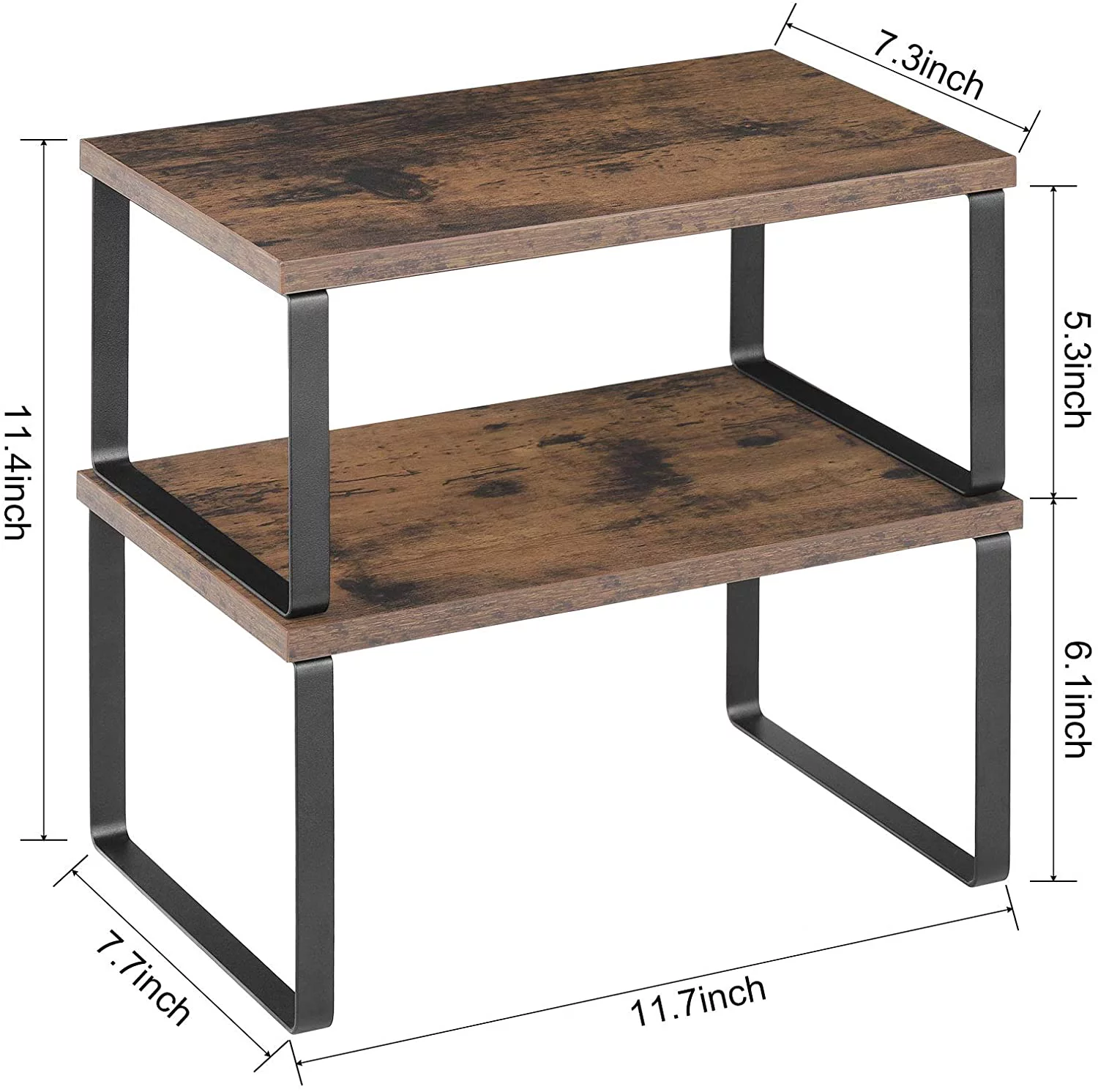 2 Piece Expandable And Stackable Countertop Organizer, Free Assembly Storage Shelves For Kitchens, Cabinets