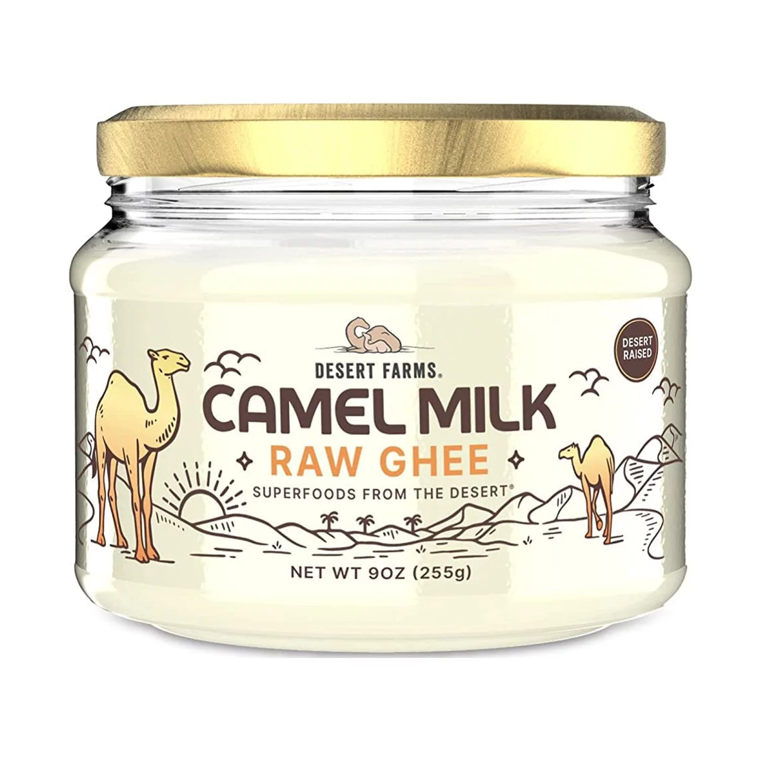 Desert Farms Grass-Fed Camel Ghee Butter (250 gms), Keto, Pasture Raised, Non-GMO, Lactose Free, Certified Paleo Clarified Butter - Organic Grass Fed Ghee Butter
