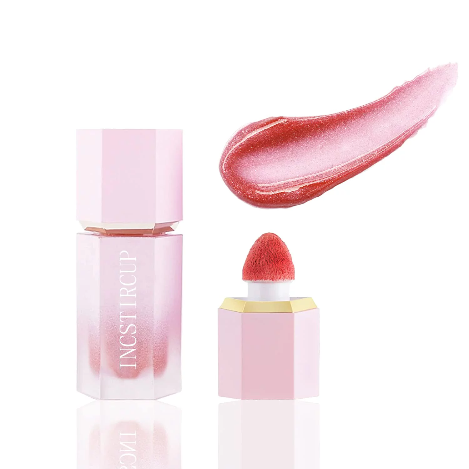 Soft Cream Liquid Blush, Creamy Liquid Blush Makeup with Cushion Applicator for Cheeks, Lip, Eyes, Buildable Pigment, Weightless, Long-lasting, Dewy Finish, Smudge Proof, Natural-Looking (04