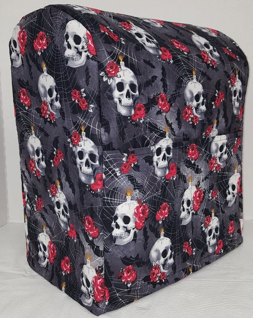 Skulls Webs & Roses Cover Compatible for Kitchenaid Stand Mixer by Penny's Needful Things (All Skulls Webs & Roses, All Lift Bowl Models)