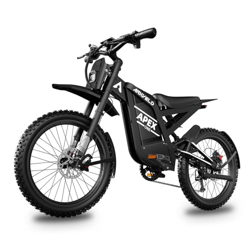Electric-Dirt-Bike for Adults-Mountain-Motorcycle with 1440Wh Battery 30AH, Max 40 MPH and 80Miles Range E-Bike, Peak 3000W Brushless Motor, 25Inch Fat Tire and Front Fork Suspension