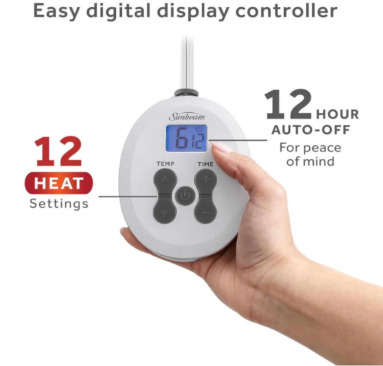 Sunbeam Royal Luxe Sherpa Night Fog Heated Blanket - Full