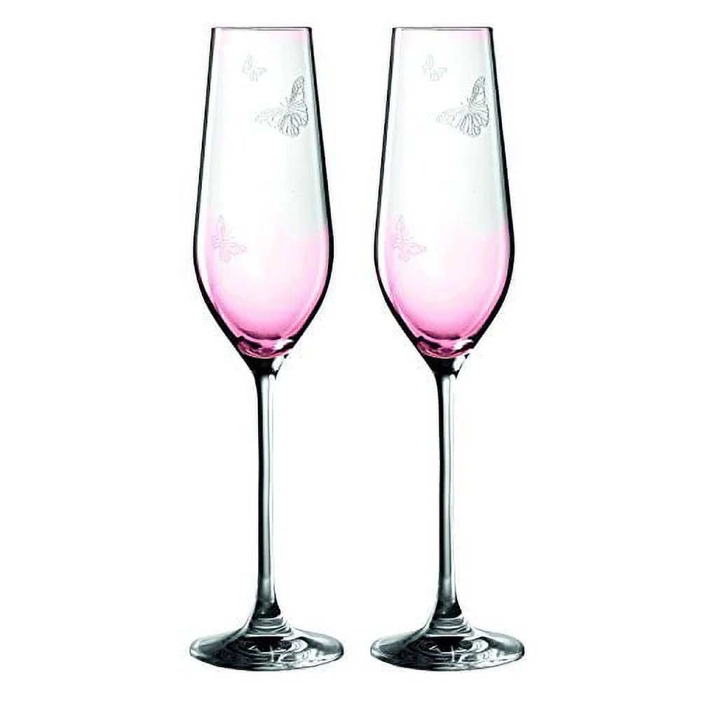 Royal Albert Miranda Kerr Friendship Flute 7.8 fl oz Pink, Set of 2, Crystal