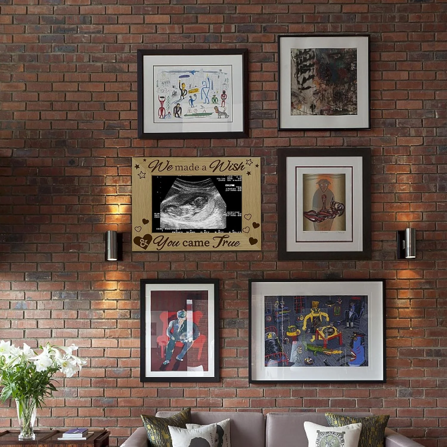 Ultrasound Picture Frame Sonogram Wood Photo Frames Engraved Display Tabletop Postcard Frame 4x6inch