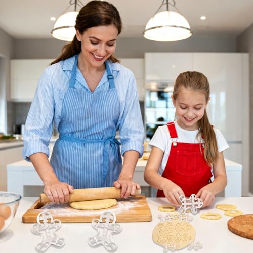 4 Pcs Christmas Cookie Cutters,Large Size Gingerbread Man Shape Cookie Cutter Set 3.7