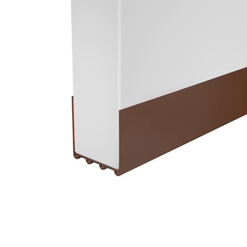 Door Draft Stopper, Cuttable Weather Stripping Door Seal, Strong Adhesive Under Door Sealers for Bottom of Door for Exterior and Interior Doors 36” Length (1, Black)