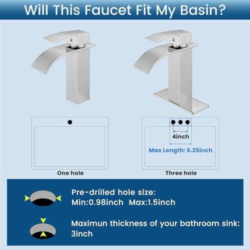 Airuida Brushed Gold Tall Waterfall Bathroom Vessel Sink Faucet Modern Bathroom Vanity Faucet Single Handle Single Hole Farmhouse Bar Mixer Tap Washbasin Faucet Deck Mount