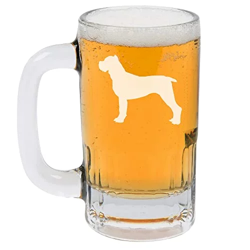12oz Beer Mug Stein Glass Cane Corso