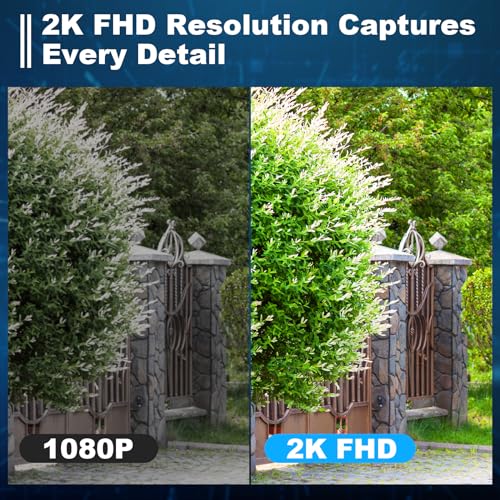 Security Cameras Wireless Outdoor, 2K Battery Powered Indoor Camera/WiFi Camera for Home Security with AI Motion Detection, Color Night Vision, Spotlight, Siren, Waterproof, SD/Cloud Storage