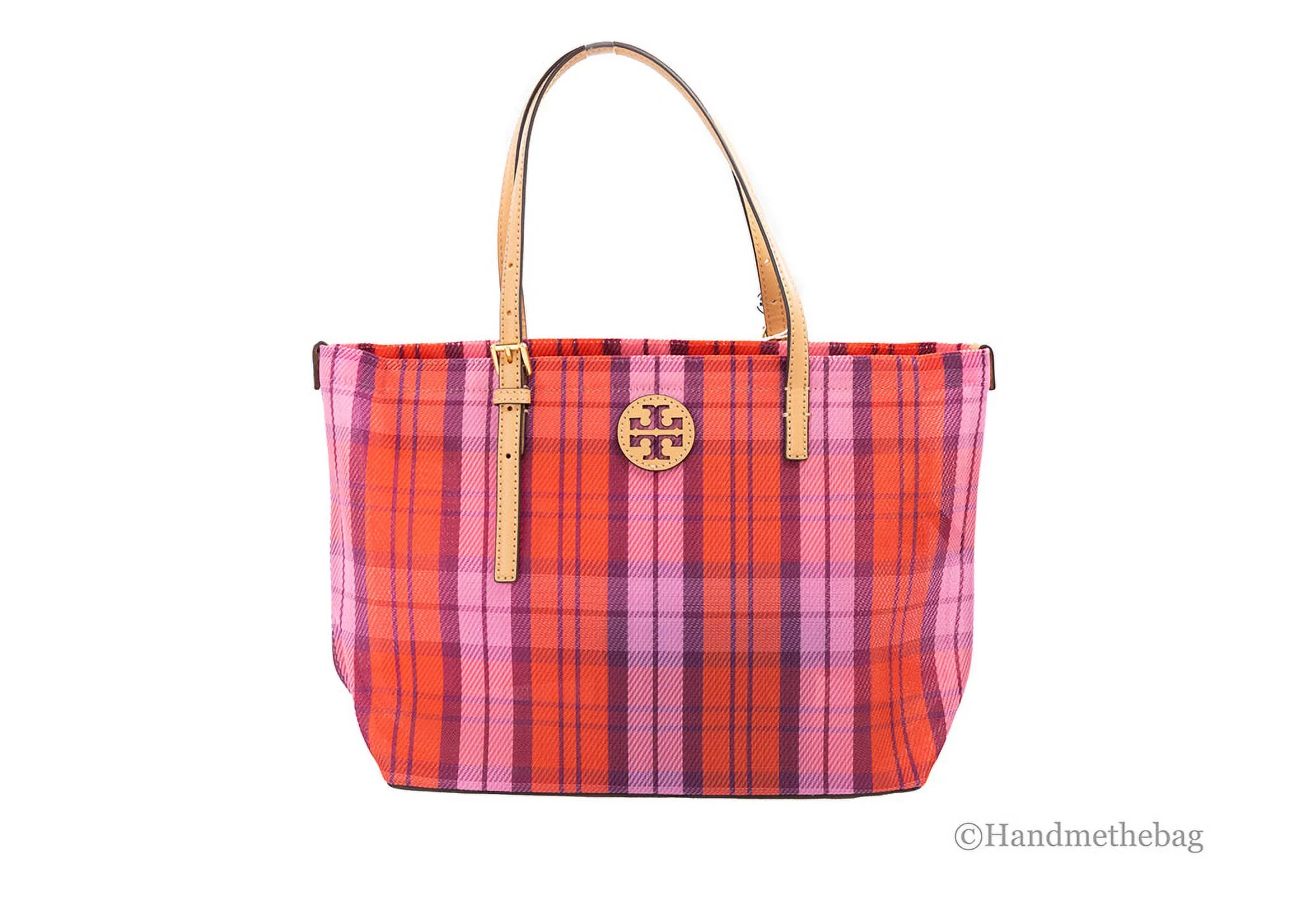 Tory Burch (146732) Emerson Small Pink Red East West Mesh Market Tote Handbag