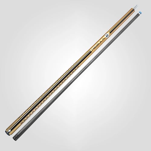 RHINO Nebula 2 Pool Cue - 100% Carbon Fiber Shaft & Composite Butt. Time Crystal Tip, Pro Taper Design, 12.4 mm,12.8 mm. 3/8-8 Joint, 3D Friction Grip. Low Deflection Pool Cue