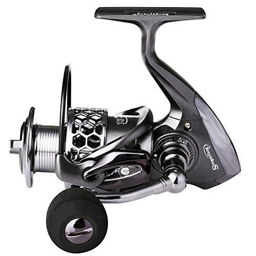 Sougayilang Fishing Reel 13+1BB Light Weight Ultra Smooth Aluminum Spinning Fishing Reel with Free Spare Graphite Spool