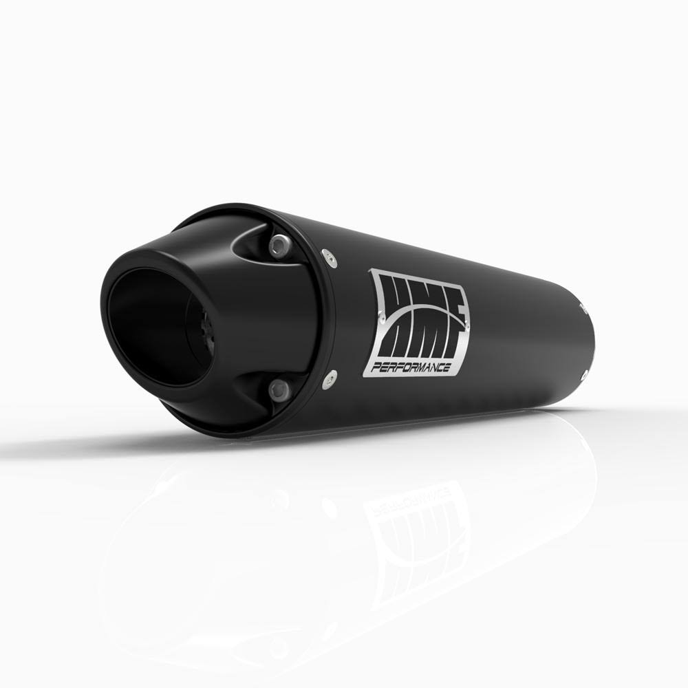 HMF Racing Black Performance Slip on Exhaust for Yamaha Raptor 660 01-05 End Cap- Euro-Black