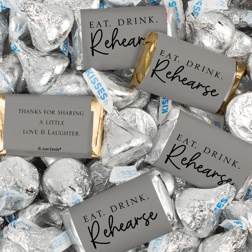 116 Pcs Wedding Rehearsal Dinner Candy Favors Miniatures Chocolate & Kisses (1.50 lbs) - Grey