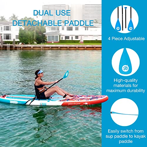 niphean Sup Paddle, 3&4-Piece Detachable Floating Paddle Board Paddles, Adjustable Kayak Paddle, Durable Oars