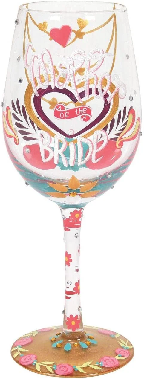 Enesco 6012020 Lolita Hand-Painted Artisan Wine Glass, Mother of the Bride