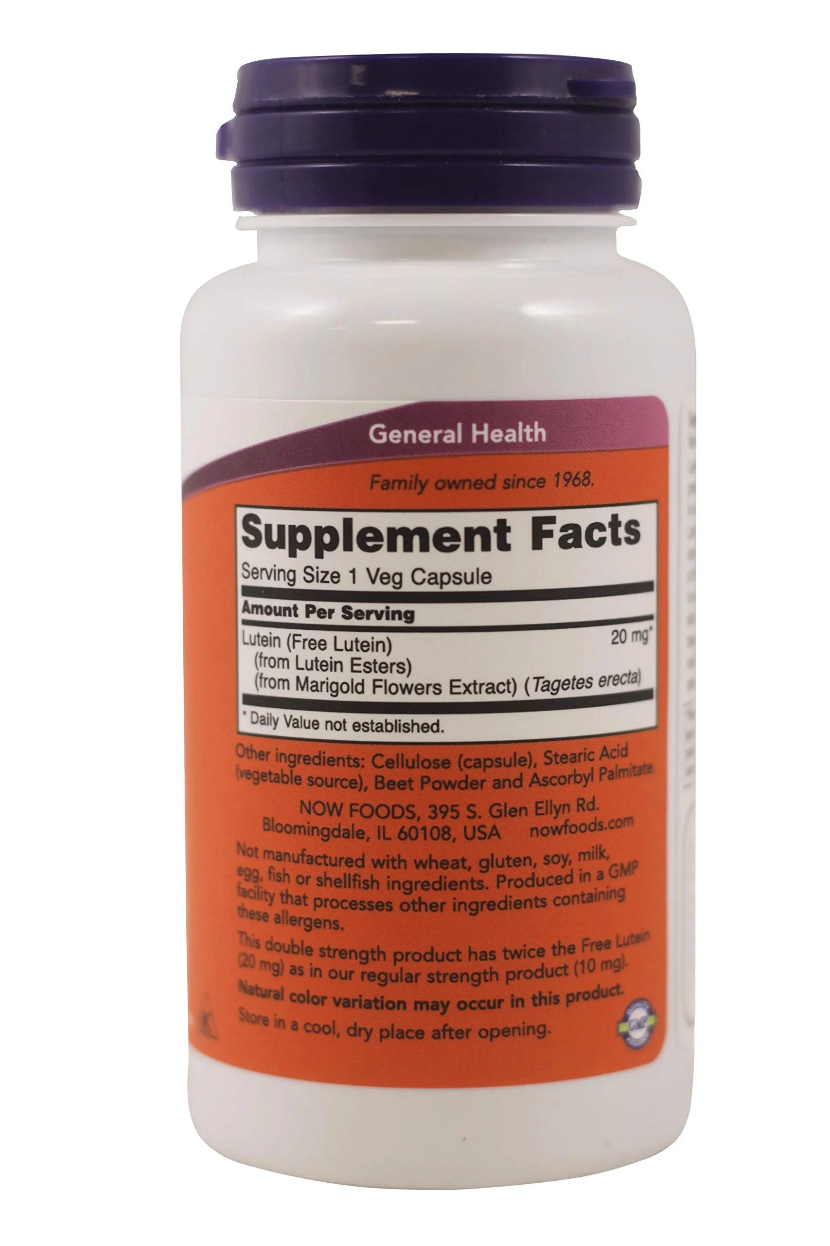 Now Foods - Double Strength Lutein Eye Health Support 20 Mg. - 90 Vegetable Capsule(S)