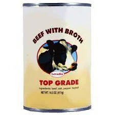 Levadia Beef With Broth Tushonka Top Grade, 411 G -  Canned Beef, Tender And Flavorful, Ideal For Ca