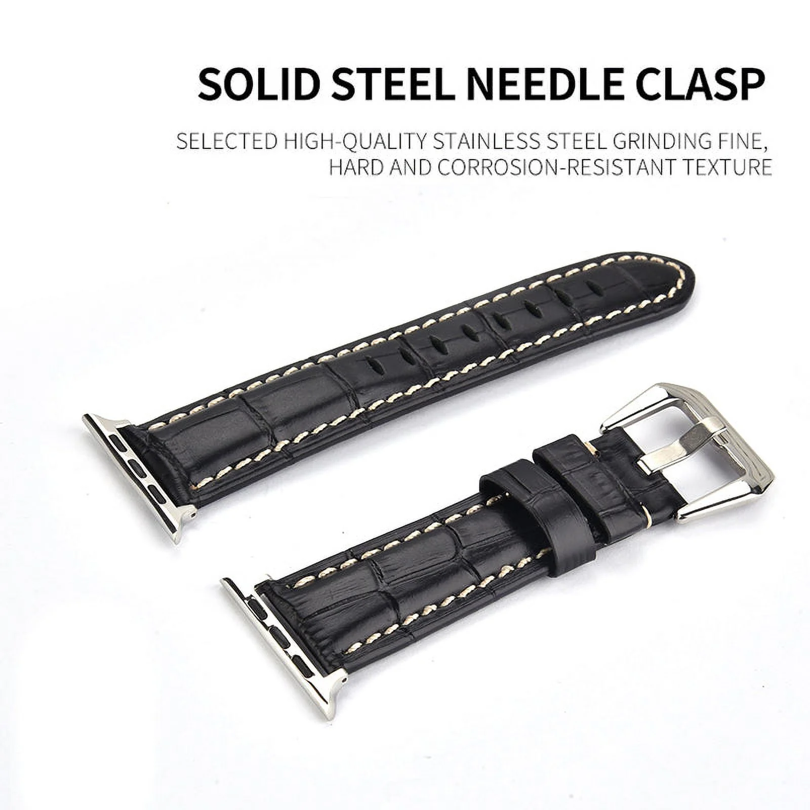 WorryFree Gadgets Genuine Leather Band Compatible with Apple Watch Ultra 49mm band, 44mm 45mm 42mm Series 8 7 Men Wristband for iWatch Ultra Leather Strap (Khaki)