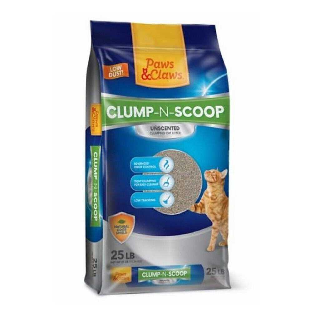 Paws & Claws Clump-N-Scoop Scoopable Unscented Clumping Clay Cat Litter - Pet Supplies online store