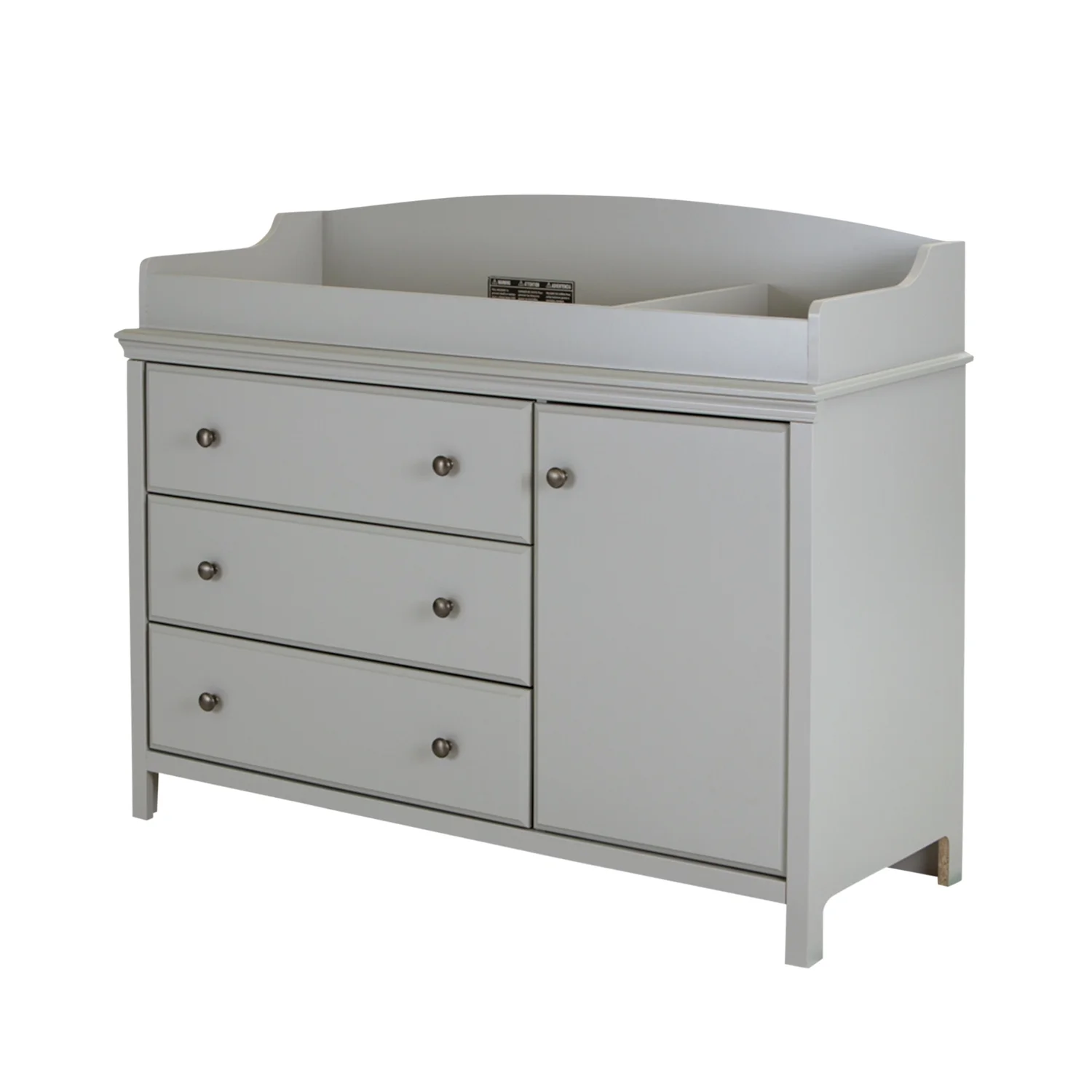 South Shore Furniture South Shore Cotton Candy Changing Table with Removable Changing Station, Soft Gray