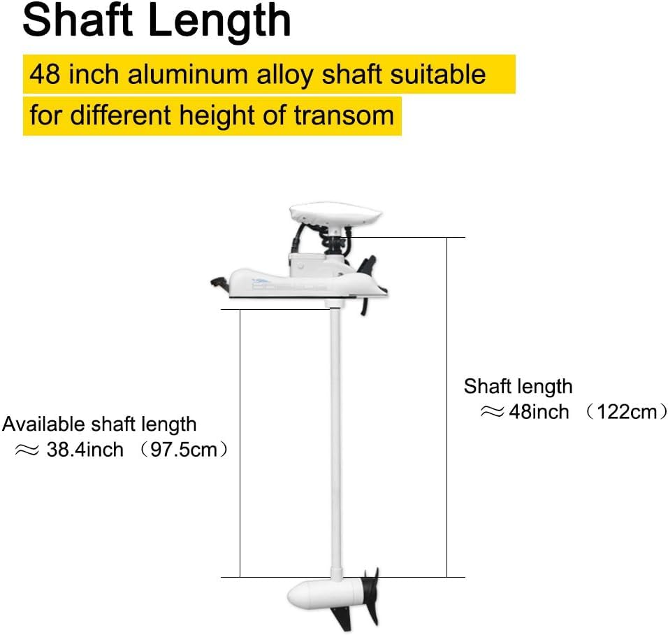 AQUOS Haswing Black Cayman 24V 80lbs 54inch Bow Mount Electric Trolling Motor Lightweight, Variable Speed, with Foot Control/Quick Release Bracket for Bass Fishing Boats Freshwater and Saltwater Use