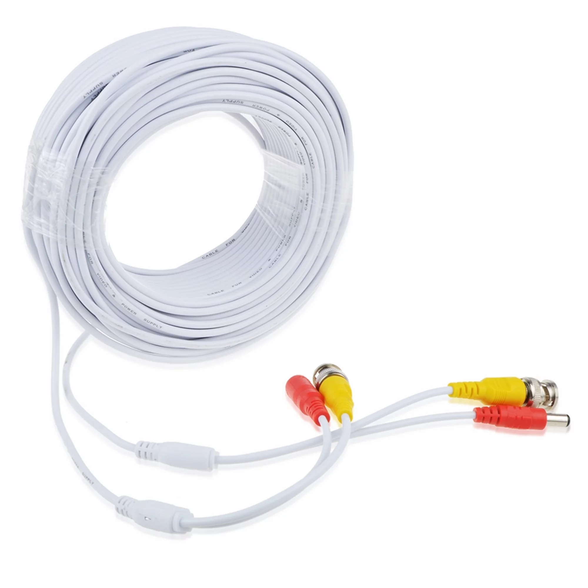 FITE ON 150ft White BNC Extension Power Cable Cord Lead Replacement for Samsung Wisenet SDC-89440BFN Camera