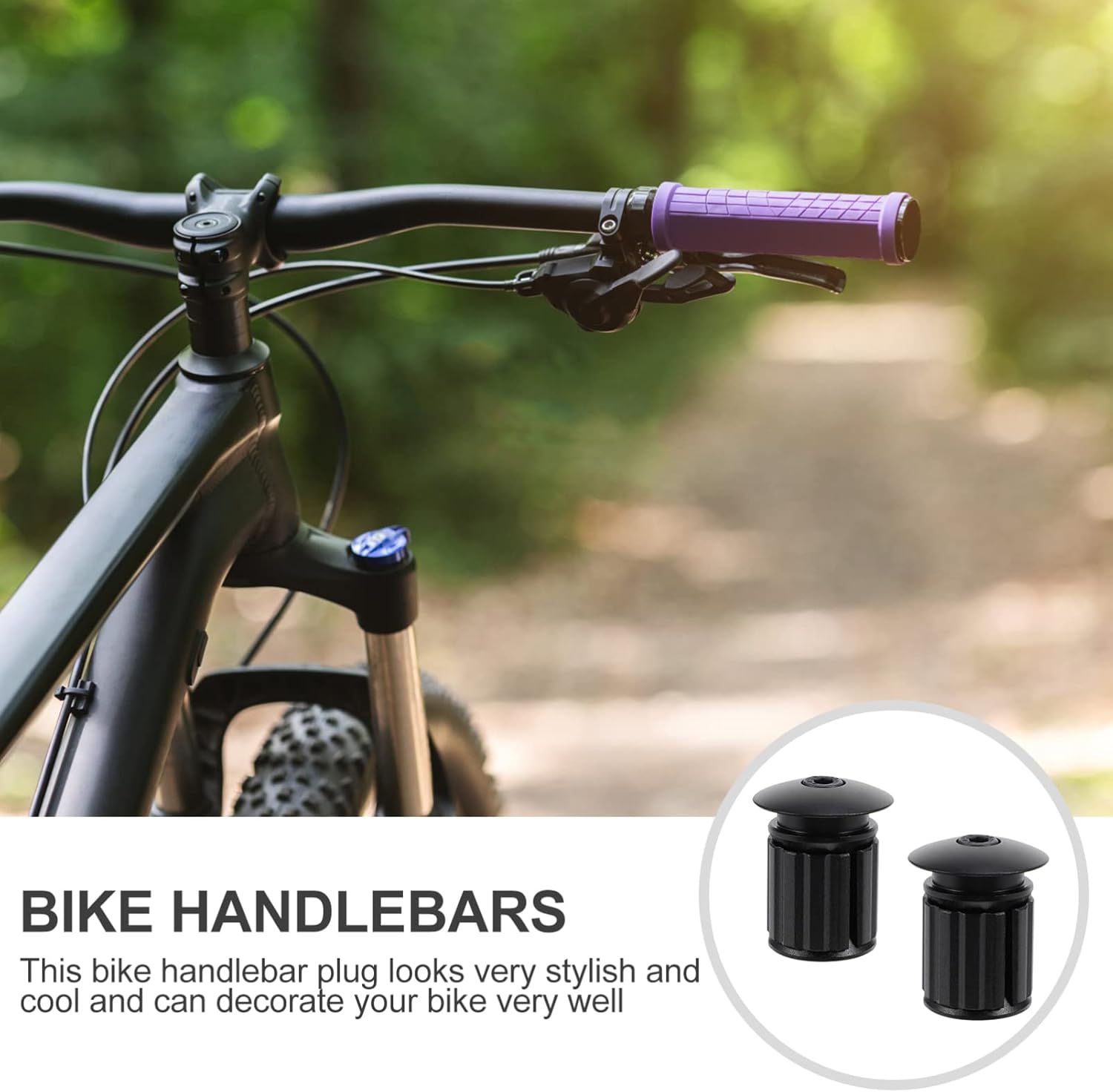 INOOMP 2pcs Bicycle Handlebar Locking Bar End Caps Handlebar Locking Caps Cycling Accessories Bike Handlebar Caps Handlebar End Plugs Supplies Road Bike End Plugs Plug Cap Alloy