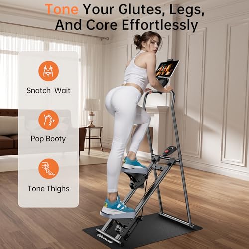 Stair Stepper Machine for Home with Device Holder & Silicone Floor Mat, Extra-Long Non-Slip Pedals Vertical Climber Exercise Machine