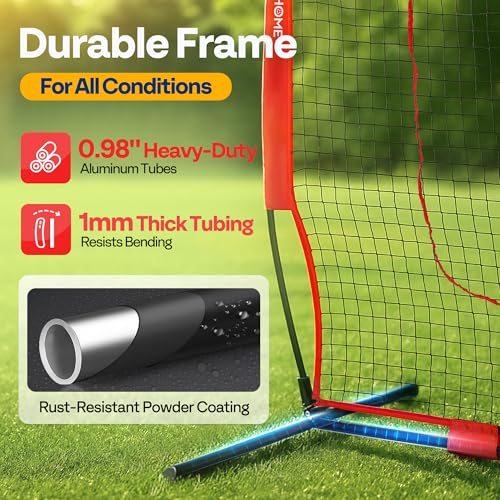 VIVOHOME Baseball Softball Batting Net - 7x7 Ft Baseball Backstop, Softball Practice Net for Hitting, Pitching, Throwing with Batting Tee and Carry Bag