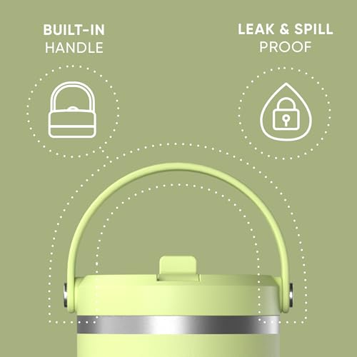 Hydrapeak Nomad 24 oz Tumbler with Handle and Straw Lid, Leakproof, Double Insulated, 24oz Cup Stainless Steel (Blush)