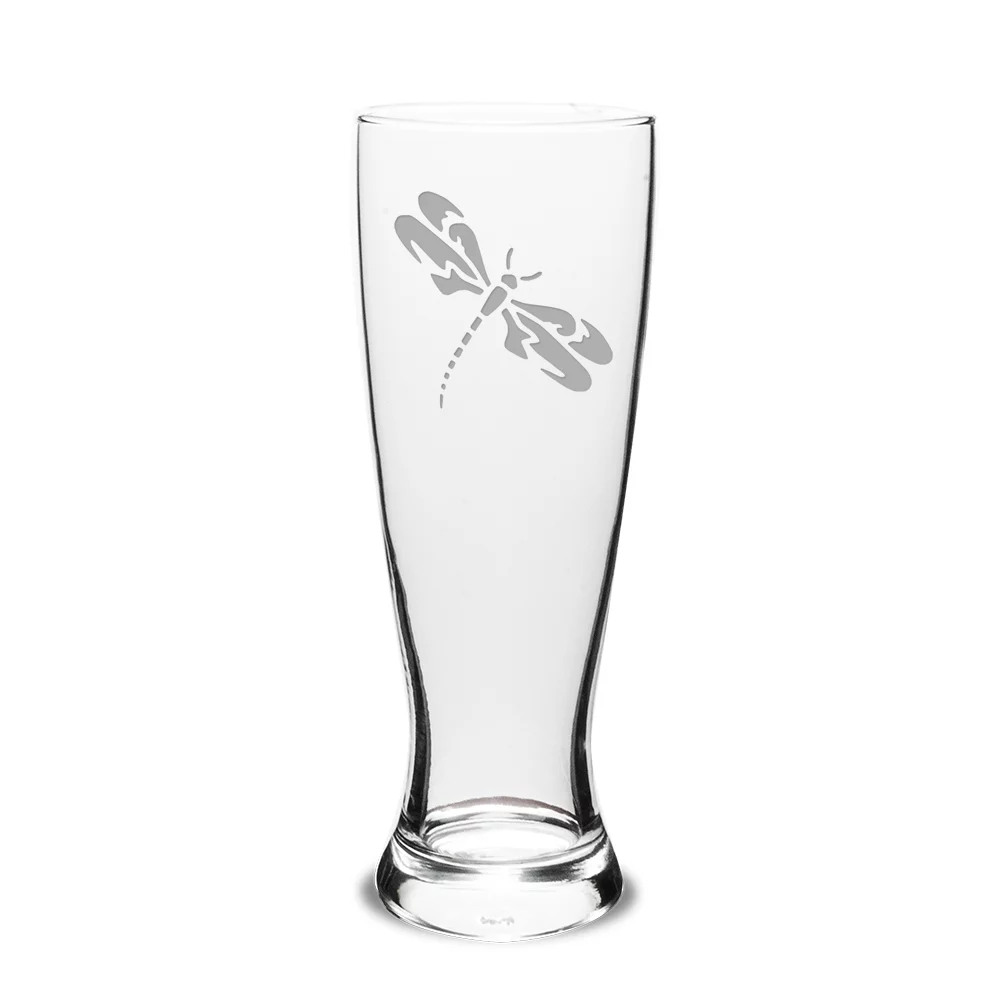 Dragonfly Deep Etched University Beer Pilsner Glass