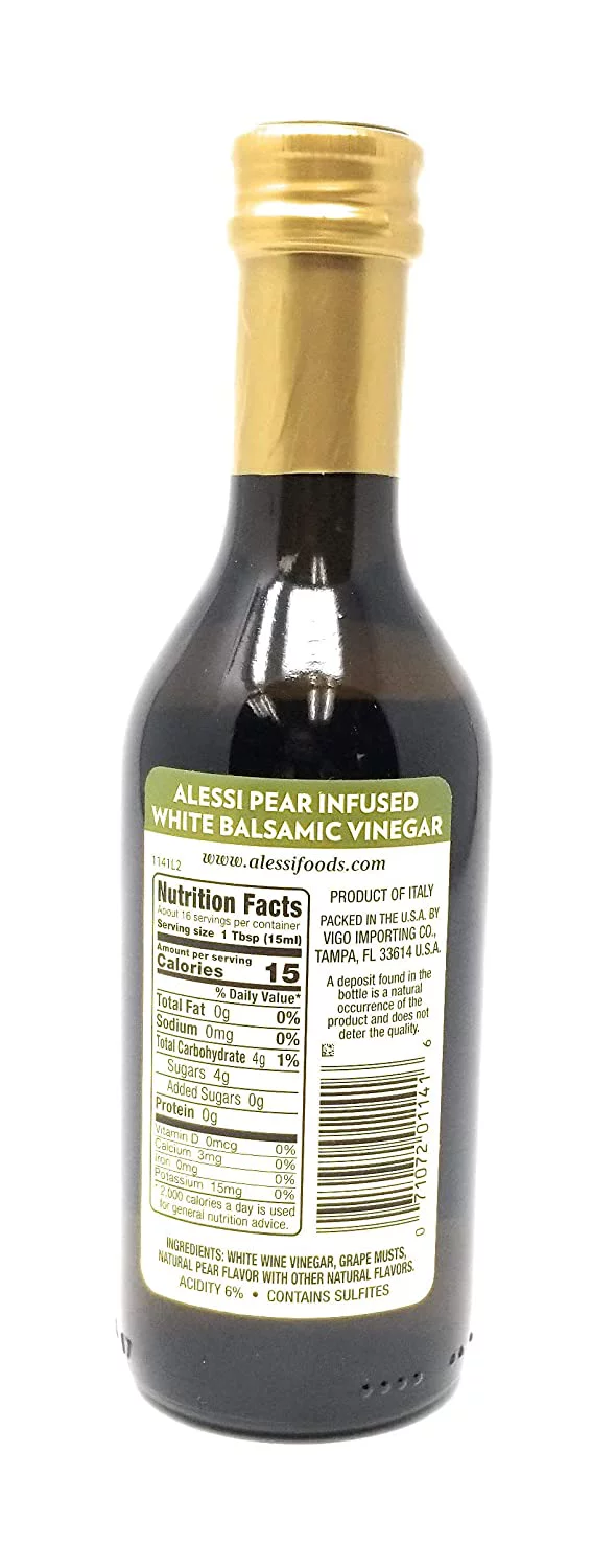 Alessi Pear Infused White Balsamic Vinegar 8.5oz (Pack of 2)