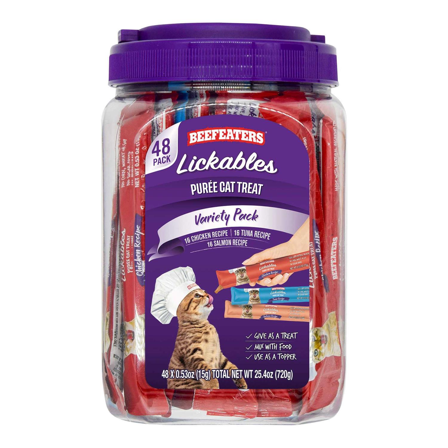 Beefeaters Lickables Puree Cat Treat Variety Pack 25.4 OZ - Pet Supplies online store
