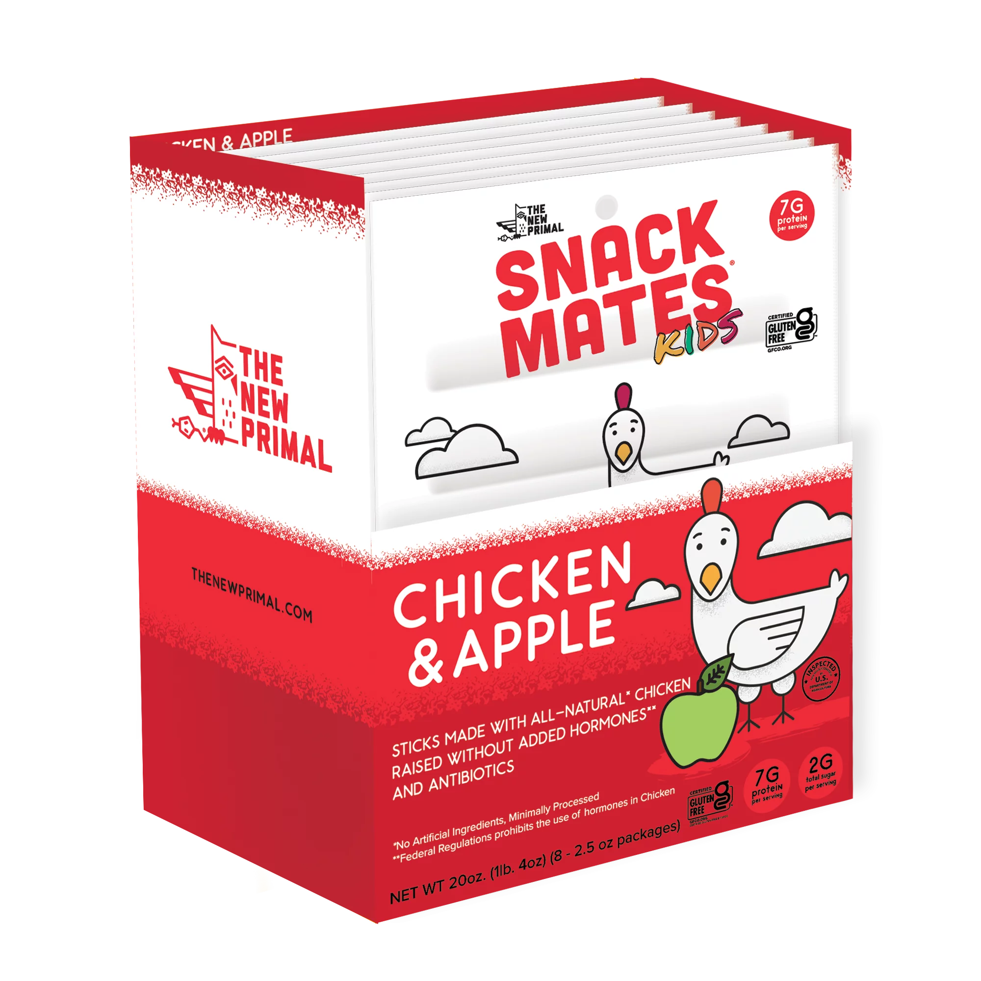 Snack Mates Chicken and Apple Mini Meat Sticks, All-Natural Chicken (8 Packs, 40 Mini-Sticks)
