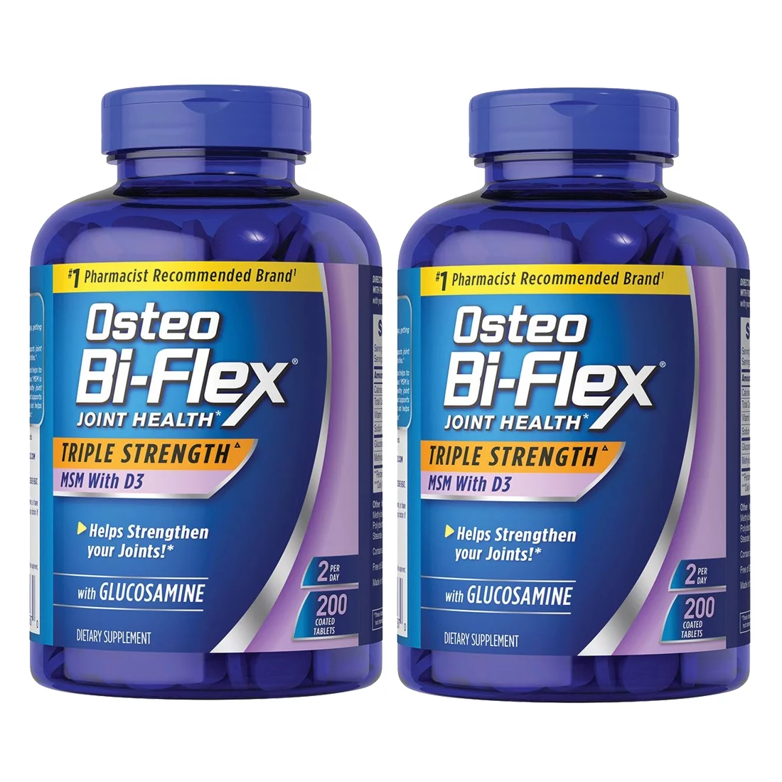 2 PACK | Osteo Bi-Flex 1,500mg Glucosamine HCl Tablets, 200 ct.