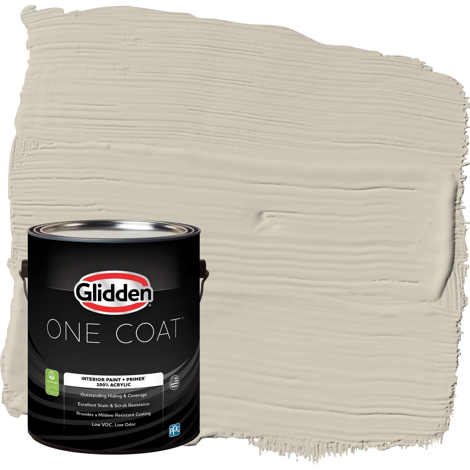 Glidden One Coat Interior Paint + Primer Ostrich Feather / Beige, Eggshell, 1 Gallon