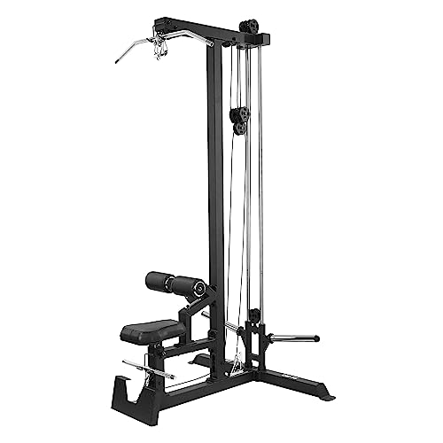 Valor Fitness LAT Pulldown and Low Row Cable Machine – Dual Pulley Plate-Loaded System for Strength Training, Upper Body Workouts, and Home Gym Equipment
