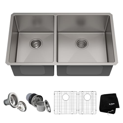 KRAUS Standart Pro 32 Inch 18-Gauge Stainless Steel Scullery Sink, 24 Gallon Freestanding Commercial Style Single Bowl Laundry & Utility Sink, KHS230-32