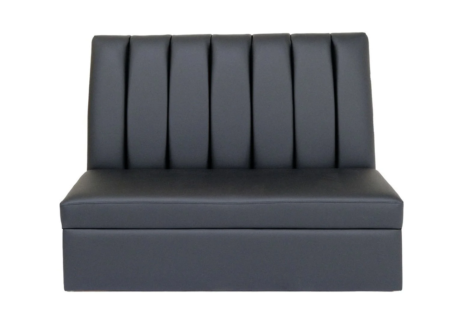 HomeRoots 530611 48 in. Faux Leather Armless Love Seat, Black