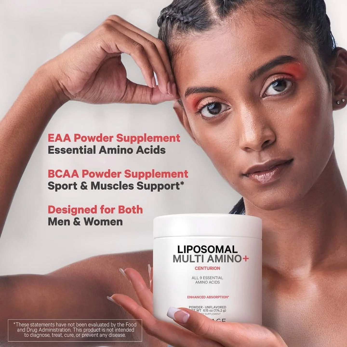 Codeage Multi Amino+ Powder, Liposomal EAA + Branched-Chain Amino Acid Powder Supplement, 6.15 oz