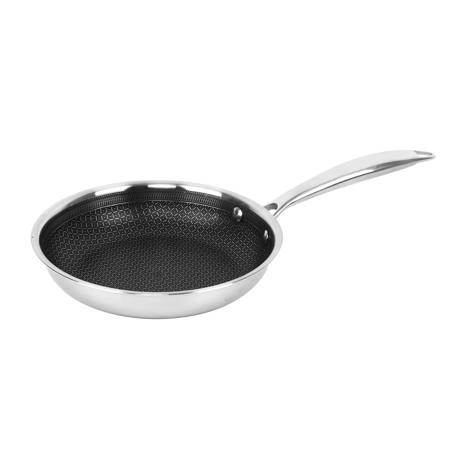 Brentwood 3-Ply Hybrid Non-Stick Stainless Steel Induction Ready Frying Pan (8 In.), B-FH20
