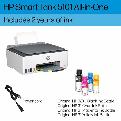 HP Smart Tank 5101 Wireless All-in-One Ink Tank Printer with up to 2 years of ink included (1F3Y0A)