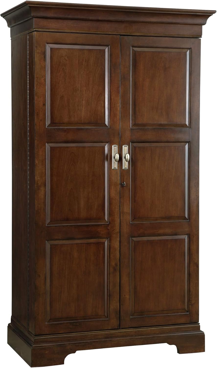 Howard Miller Sonoma II Wine & Bar Cabinet 695-065 – Cherry Bordeaux Finish, Lightly Distressed, Home Liquor Storage, Wooden Stemware Rack, 22 Bottle Wine Storage, Front Locking Doors