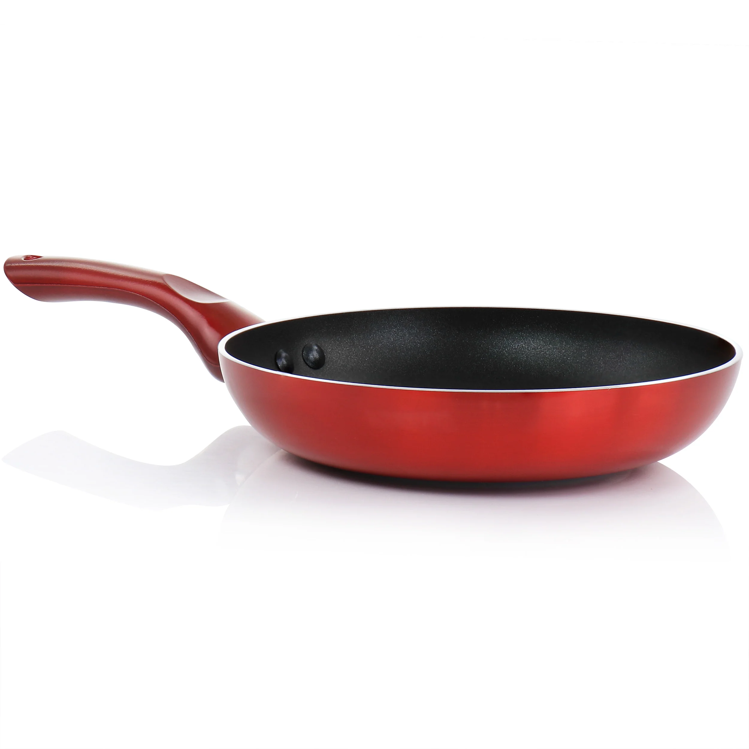 Better Chef 8 in Silver Metallic Non Stick Gourmet Fry Pan in Red