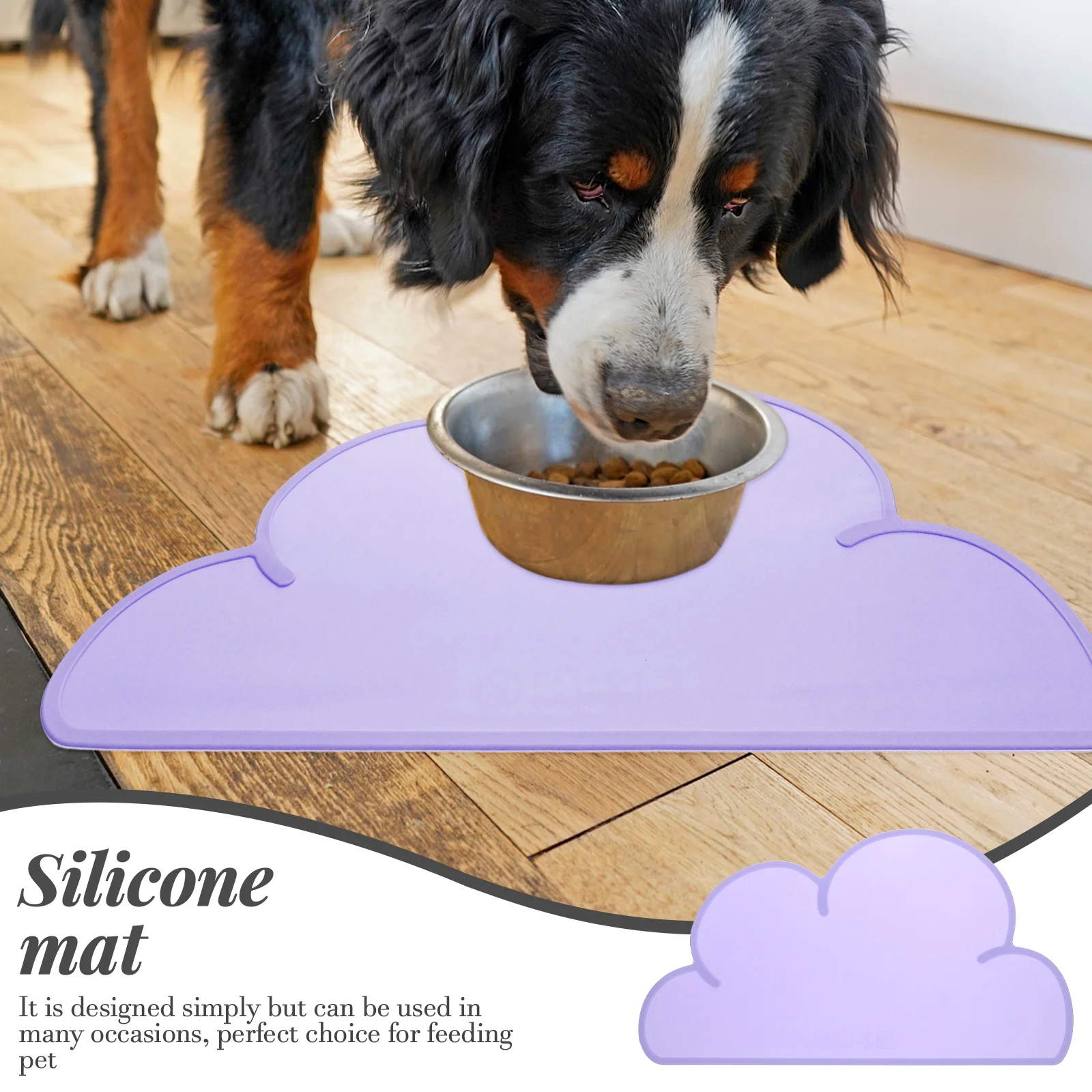 4 Count Pets Silicone Pet Placemat Pet Supply Mat Child 48X27X0.2CM Purple