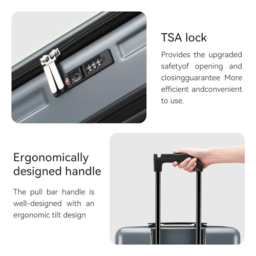 ROAMING Grace Expandable Carry On Luggage Airline Approved, 20 Inch Hardside Carry On Suitcase with Wheels, Travel Harshell Spinner Small Luggage with Tsa Lock, Jade cyan, 20-Inch Carry-On