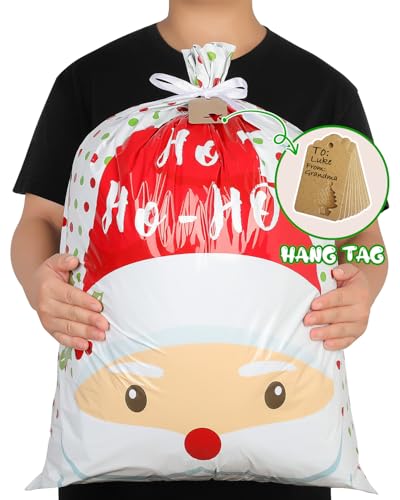 40pcs Drawstrings Christmas Gift Bags Assorted Sizes, Christmas Bags for Gifts Wrapping, Holiday Presents